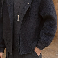 Veste en tricot à capuche pour homme, manteau en tricot torsadé, vêtements d'extérieur décontractés pour l'automne et l'hiver