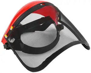 Protection faciale pour tondeuse à gazon électrique, avec visière à maille réglable, casque de sécurité pour forêts, masque de protection