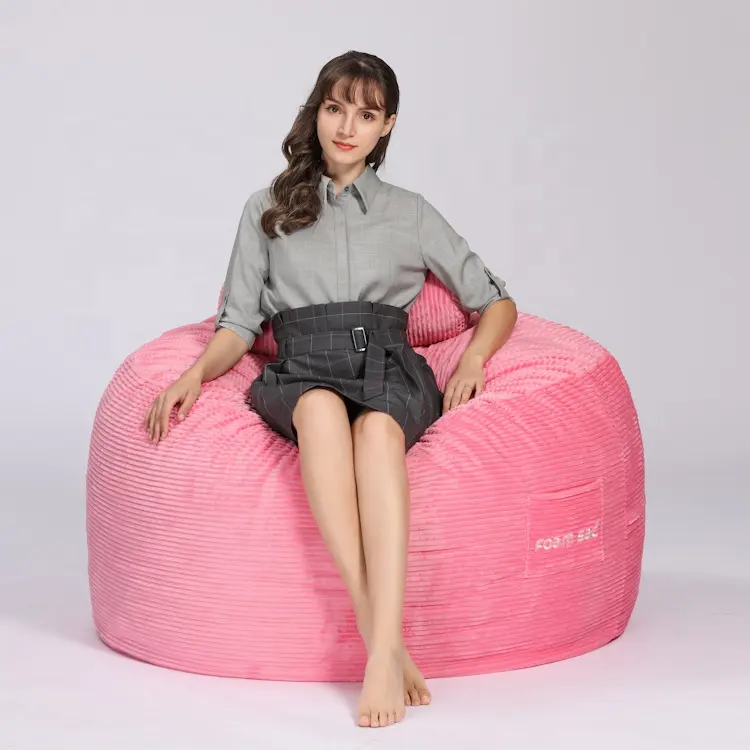 Foam Bag Chairs FOAM SAC Upholstery Cloth Chair Latest Living Room Compressed Memory Foam Bean Bag Sofa Sessel