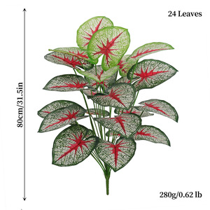 <span class=keywords><strong>Caladium</strong></span> พืชสีเขียวเทียมที่มีหัวใจสีแดงและเส้นเลือดสีขาว-สีเขียวสไตล์นอร์ดิกสำหรับหน้าต่างแสดงภูมิทัศน์ - Product Image 3