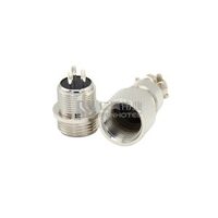 Conector de Señal Roscado GX16 Tipo Empalme a Tope, 2 3 4 5 6 7 8 9 10 Posiciones, Macho Recto, Enchufe Metálico Plateado