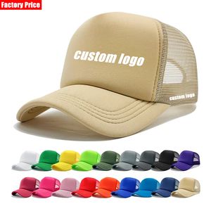 Nhà Máy Giá Thấp Bọt Trucker Hat Bán Buôn Khuyến Mãi Đồng Bằng 5 Bảng Điều Chỉnh Trucker Cap Tùy Chỉnh In Ấn Thêu Logo Lưới Hat - Product Image 1