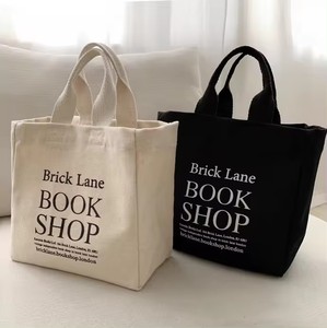 Kustom Eco lipat kecil kosong tebal alami organik katun tas dapat digunakan kembali belanja belanja belanja belanja Mini kanvas tas jinjing dengan Logo - Product Image 2