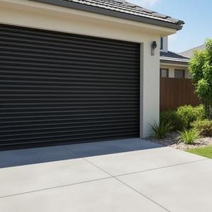 Porte de sécurité accordéon en acier 85 x 85 pouces, pliante et rétractable, pour garage et abri, design industriel, revêtement poudré - Product Image 2