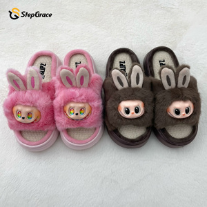 StepGrace sandal wanita, Labubu hangat musim dingin kualitas tinggi kustom sol anti selip - Product Image 5