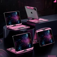 Nouveauté : Étui clavier transparent sans fil Bluetooth rotatif à 360° pour iPad Air M3 Air 4 5 6 11 pouces avec pavé tactile rétroéclairé 7 RVB