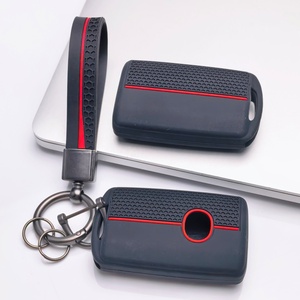 Housse de clé en silicone compatible avec Mazda 3 6 CX3 CX5 CX9 MX5 Miata, clé intelligente à 3 boutons (verrouillage, déverrouillage et fonction panique) - Product Image 1