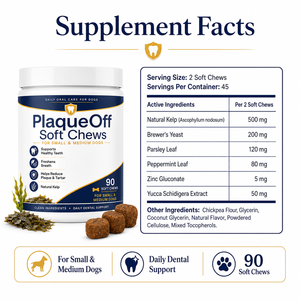 Masticables Dentales de Algas Marinas Naturales para Perros Pequeños y Medianos, 90 Unidades, Apoyo para la Placa y el Sarro, Masticables Blandos Bioactivos para la Salud Bucal del Perro - Product Image 6