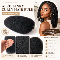 Cheveux humains 100% naturels, afro crépus bouclés en vrac pour tresses, torsades, dreadlocks, texture douce et naturelle, extensions de cheveux teintables