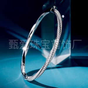 Bracciale in Argento 925 Placcato Oro con Pavé, Design <span class=keywords><strong>Baita</strong></span>, Gioielli Europei e Americani per Ragazze, Vendita all'Ingrosso - Product Image 4