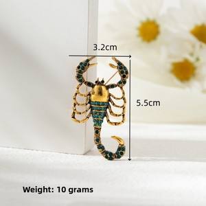 Broche <span class=keywords><strong>de</strong></span> Aleación con Diseño Creativo <span class=keywords><strong>de</strong></span> Araña, Escorpión y Pony, con Pedrería, Insignia <span class=keywords><strong>de</strong></span> Animal, Accesorio <span class=keywords><strong>para</strong></span> Traje y Abrigo - Product Image 5