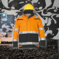 Combinaison de travail haute visibilité personnalisée 100% polyester coupe-vent, veste de travail réfléchissante softshell pour homme, coutures sans couture
