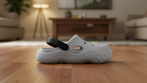 Chaussons d'intérieur en caoutchouc confortables, gris clair, semelle antidérapante, légers et durables, chaussures de maison pour hommes - Product Image 2