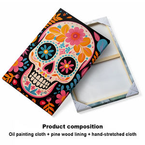 ハロウィーン装飾絵画スカルゴーストウォールアートストレッチキャンバスインテリアポスター休日パーティー室内装飾吊り - Product Image 5