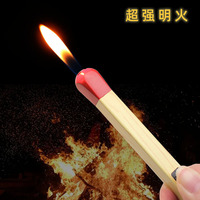 Briquet à gaz métallique classique à flamme nue, rechargeable, allumette lumineuse, écologique, portable pour barbecue et camping en extérieur