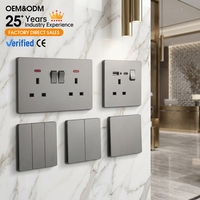 KESHIQI Prise USB et interrupteurs universels ultra-minces de 6 mm certifiés CE 250 V pour usage domestique et professionnel, norme britannique, pour usage général