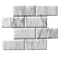 3x6 bord biseauté tuile de métro en marbre blanc de carrare