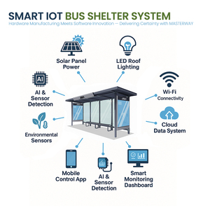 Mái nhà xe buýt đô thị hiện đại dẫn đầu với ba bảng quảng cáo cho trạm giao thông công cộng - Product Image 4