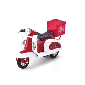 Mainan Kendaraan Logam Campuran Model Mobil Tarik Kembali Diecast Mini Mainan Truk Makanan Sepeda Motor dengan Bagasi