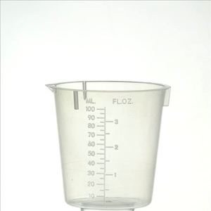 บีกเกอร์พลาสติกแบบมีขีดบอกปริมาตร 100 มล., อุปกรณ์งานฝีมือ DIY, เครื่องแก้วเคมี, วัสดุสิ้นเปลืองในห้องปฏิบัติการ - Product Image 1