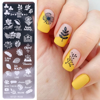 12 modèles de plaques de stamping pour ongles, pochoirs de peinture pour ongles, motifs floraux, feuilles, papillons, gabarits de transfert pour ongles