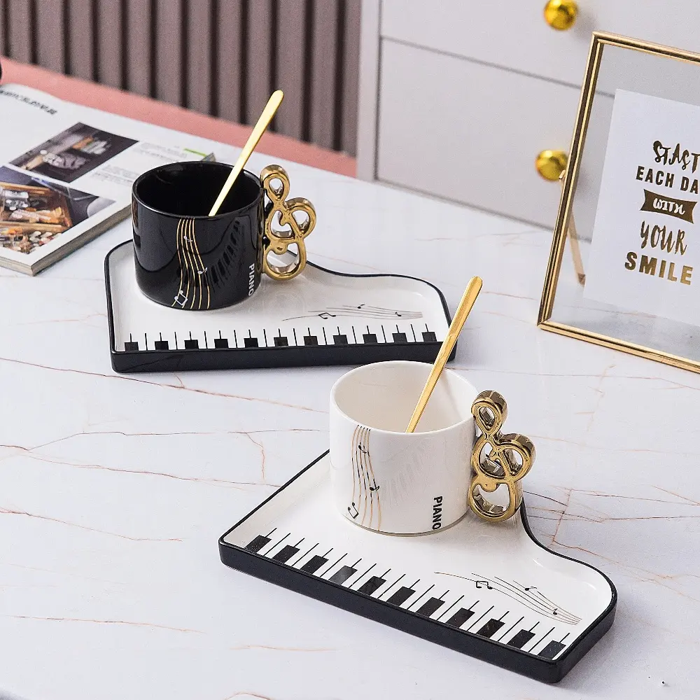 Usine directe écologique Piano céramique tasse à café ensemble durable élégant choix de cuisine Durable