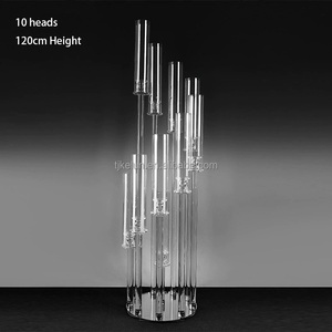 Candélabre en verre GJ-CH01-10, centre de table pour mariage, décoration d'événements de mariage, hauteur 150 cm - Product Image 2