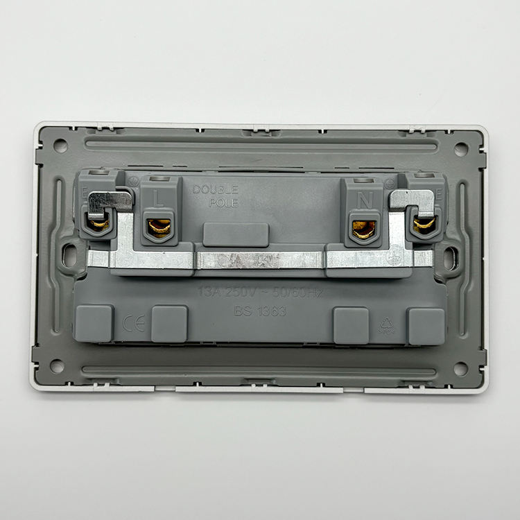VNX Grey Color Box Electric Wall Socket 250V 13A Safe Copper ABS High Quality UK Standard Double Switched Double Socket Outlet