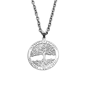 Di Vendita caldo 925 Argento Vita Di Albero Del Pendente Della Collana Uomini - Product Image 3