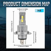 Phare LED de voiture transfrontalier le plus vendu H4, faisceau combiné haut/bas, H1/H7, mini, à branchement direct, remplacement 1:1 pour halogène d'origine