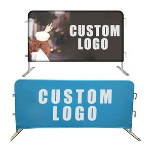 2025 Custom Logo Double Side Crowd Control Fence Fabric Cover Barricade Barrier Cover Crowd Control Banner - Product Image 1