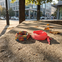 Lacets plats en fibre de polyester imprimés numériquement et colorés pour chaussures de sport d'extérieur