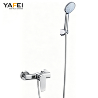 Robinet de lavabo mural monocommande contemporain de Chine, mitigeur de baignoire poli avec jets de pluie doux et fonction pause