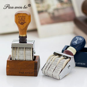 Tampon à date en bois décoratif, encreur jour mois année, petit tampon à date rétro pour bricolage, fabrication de cartes, planificateur, scrapbooking - Product Image 5