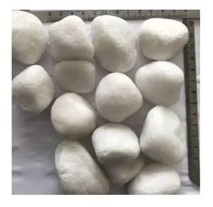 Natural Tumbled Snow White Quartz Pebble For Garden