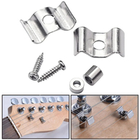 Professional Chrome Metal Roller Retainer String Guides String Trees with Screws for Guitar Bass Parts Accessories