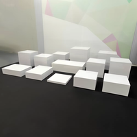 Ensemble de présentoirs cubes en acrylique blanc pour décoration de mariage, vitrine de boutique, socles pour buffet et aliments