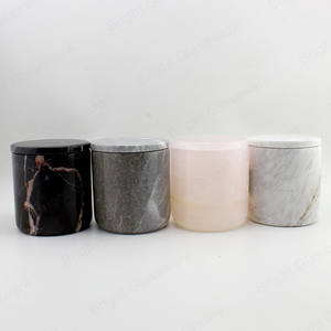 Portacandele in onice di cristallo naturale all'ingrosso lanterne e barattoli di candela vaso di candela in marmo profumato per aromaterapia in pietra con coperchio - Product Image 4
