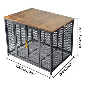 ลังสุนัขทำจากไม้สำหรับงานหนักกรงสุนัขขนาดใหญ่เปิดด้านบนสำหรับสุนัขในร่ม - Product Image 2