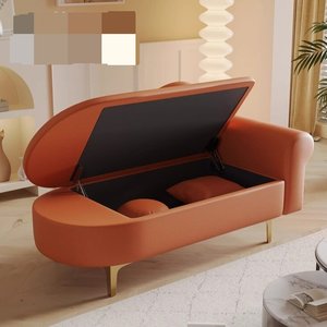 Sofá cama de toffee individual europeo para apartamento pequeño, diseño de concubina imperial mejorado, función reclinable, <span class=keywords><strong>Mini</strong></span> esponja para ropa - Product Image 3