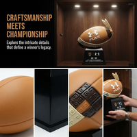 Trophée de football américain en résine personnalisée, modèle de rugby 3D, base noire, logo gravé au laser, prix de championnat sportif