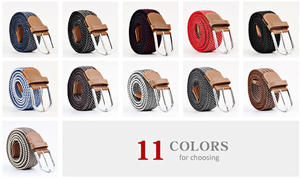 เข็มขัดผ้าถักแบบยืดหยุ่นหลากสี 60 สี สำหรับผู้หญิงและผู้ชาย ใช้กับกางเกงยีนส์ เล่นกอล์ฟ  รับสกรีนโลโก้ - Product Image 4