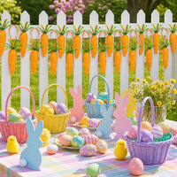24 Piezas de Adornos de Zanahoria de Espuma con Purpurina, Decoración Colgante para Árbol de Pascua, para Fiestas de Primavera, Decoración Interior del Hogar