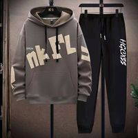 Ensemble de survêtement pour hommes Ensemble d'entraînement de survêtement 2 Pcs Outfit Hoodie et pantalon pour hommes Jogging Suit Casual Plus Size