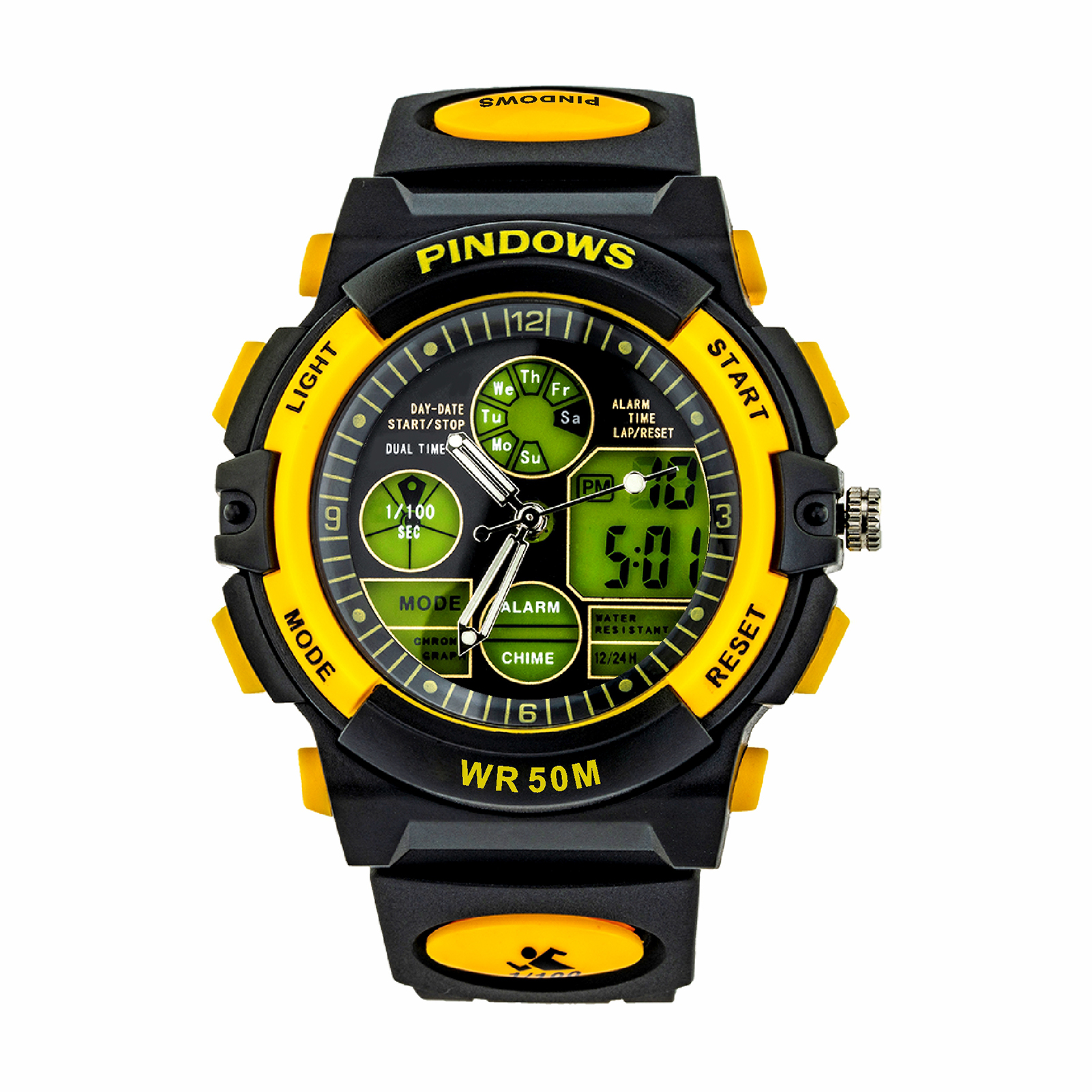 Orologio Digitale Uomo Sportivo Verde: Impermeabile 50m (5 ATM), Con Retroilluminazione LED, Sveglia E Cronometro - Perfetto Per Outdoor E Fitness