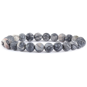 Natürlicher Edelstein Blaues Tigerauge Lavast ein Perlen armband Reiki Healing Yoga Armband für Frauen Männer Schmuck - Product Image 6