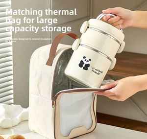 Boîte à lunch isotherme en acier inoxydable 304, compatible micro-ondes, pour le stockage des aliments, pour les employés de bureau, les étudiants, les enfants - Product Image 4