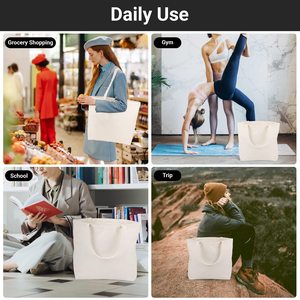 Minimalist Cotton <b>Tote</b> <b>Bag</b> Promotional Organic Plain Color Cotton <b>Fabric</b> <b>Tote</b> <b>Bag</b> Large Capacity With Digital Printed Logo - Product Image 6