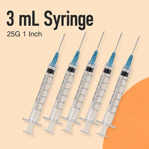 Jeringa Desechable de 3 <span class=keywords><strong>ml</strong></span> con Aguja 23G, Esterilizada con EO, Luer Slip, 100 Unidades por Caja, Venta al Por Mayor de Fábrica - Product Image 1