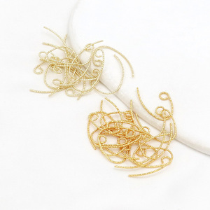Ganchos para pendientes estilo francés con diseño de espiral, chapados en oro de 18 quilates sobre cobre, para la fabricación de pendientes, accesorios de joyería DIY A06 - Product Image 4